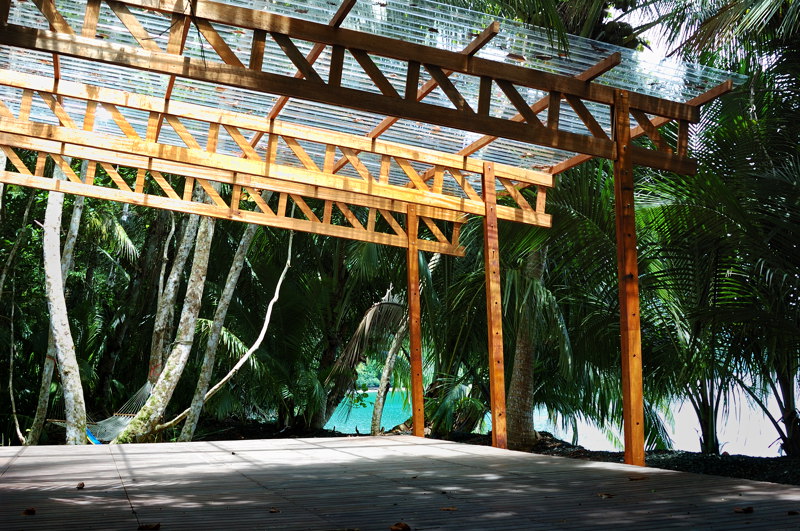 A Yoga Deck on the beach Built by Rarewood General Contractor in Puerto Jimenez Osa Peninsula