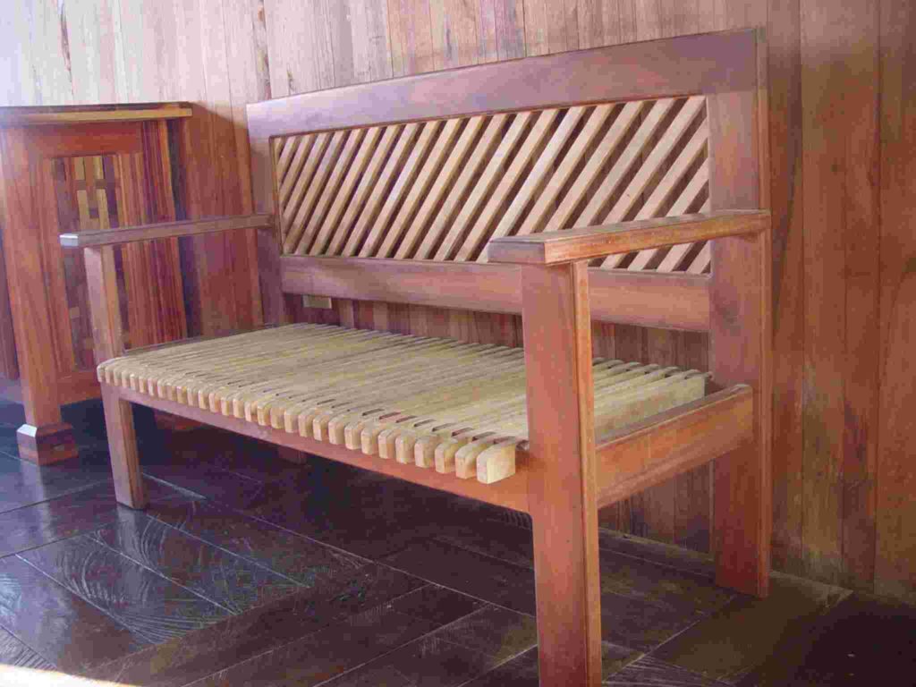A simple Light Couch Made by Rarewood General Contractor in Puerto Jimenez Osa Peninsula