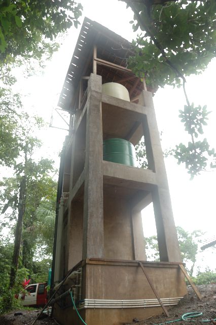 Water Tanks Tower and Water Distribution System of a Fine House/Lodge in the Hills of the Osa Peninsula, by Rarewood General Contractor in Puerto JimenezFine House/Lodge in the Hills of the Osa Peninsula, by Rarewood General Contractor in Puerto Jimenez