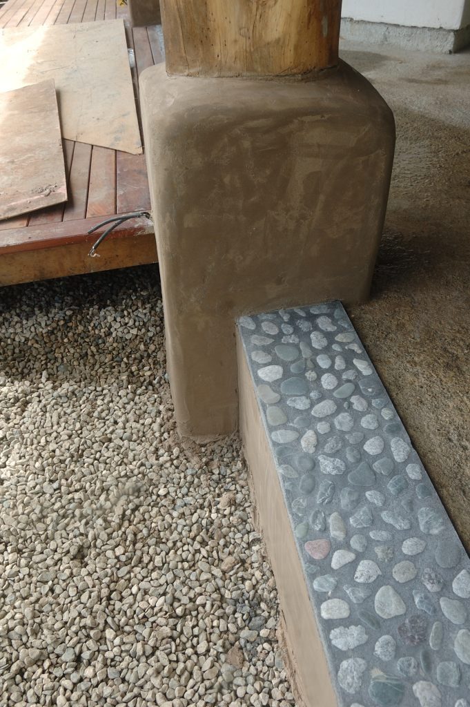 Detail of a natural stone floor frame of a Fine House/Lodge in the Hills of the Osa Peninsula, by Rarewood General Contractor in Puerto Jimenez