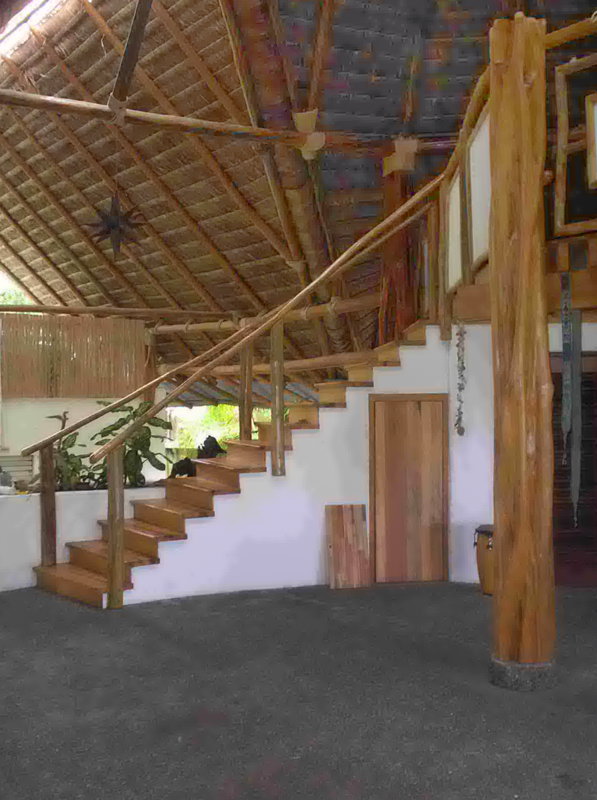 Hardwood stair in a beachfront house Built by Rarewood General Contractor in Puerto Jimenez Osa Peninsula